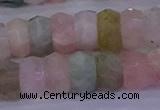 CMG223 15.5 inches 6*10mm faceted rondelle morganite beads