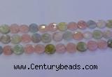 CMG254 15.5 inches 12mm faceted coin morganite beads