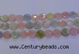 CMG255 15.5 inches 14mm faceted coin morganite beads