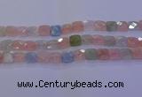CMG260 15.5 inches 12*12mm faceted square morganite beads