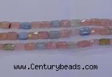 CMG277 15.5 inches 8*12mm faceted rectangle morganite beads