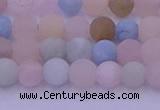 CMG301 15.5 inches 6mm round matte morganite beads wholesale