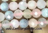 CMG321 15.5 inches 6mm faceted round morganite gemstone beads