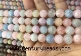 CMG338 15.5 inches 10mm round natural morganite beads