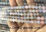 CMG341 15.5 inches 6mm round natural morganite beads