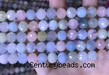 CMG417 15.5 inches 10mm faceted round morganite gemstone beads