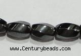 CMH156 15.5 inches 5*8mm twisted rice magnetic hematite beads