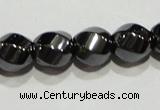 CMH157 15.5 inches 8*8mm twisted rice magnetic hematite beads