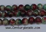 CMJ568 15.5 inches 4mm round rainbow jade beads wholesale
