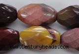 CMK133 15.5 inches 20*30mm faceted rice mookaite beads wholesale