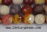 CMK318 15.5 inches 8mm faceted round mookaite gemstone beads