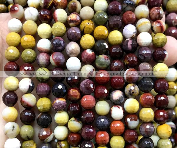 CMK385 15 inches 8mm faceted round mookaite beads wholesale