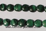 CMN251 15.5 inches 8mm flat round natural malachite beads wholesale