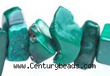 CMN27 34 inches freeform shape natural malachite chips beads