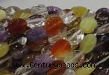 CMQ02 15.5 inches 8*10mm faceted oval multicolor quartz beads