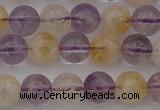 CMQ312 15.5 inches 8mm round citrine & amethyst beads wholesale