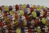 CMQ36 15.5 inches 5*8mm faceted rondelle multicolor quartz beads