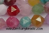 CMQ373 15.5 inches 10mm faceted nuggets mixed gemstone beads