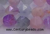 CMQ382 15.5 inches 8mm faceted nuggets mixed quartz beads