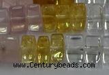 CMQ39 15.5 inches 6*10mm triangle mixed quartz beads wholesale