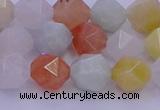 CMQ413 15.5 inches 10mm faceted nuggets mixed jade beads