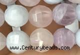 CMQ422 15.5 inches 8mm faceted round natural mixed quartz beads