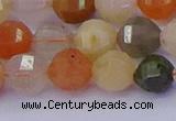 CMQ427 15.5 inches 8mm faceted round natural mixed quartz beads