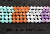 CMQ463 15.5 inches 10mm faceted nuggets mixed quartz beads