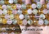 CMQ533 15.5 inches 12mm faceted round colorfull quartz beads