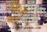 CMQ542 15.5 inches 6mm faceted round colorfull quartz beads