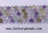 CMQ577 15.5 inches 10mm faceted round mixed quartz beads