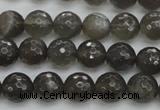 CMS1076 15.5 inches 8mm faceted round grey moonstone beads wholesale