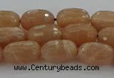 CMS1098 15.5 inches 8*12mm faceted rice moonstone gemstone beads