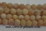 CMS1120 15.5 inches 4mm round matte moonstone gemstone beads