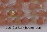 CMS1136 15.5 inches 6mm faceted nuggets rainbow moonstone beads