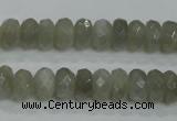 CMS128 15.5 inches 6*10mm faceted rondelle moonstone gemstone beads