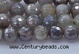 CMS1311 15.5 inches 6mm faceted round AB-color grey moonstone beads