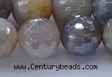 CMS1316 15.5 inches 16mm faceted round AB-color grey moonstone beads