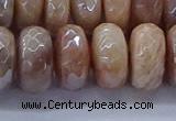 CMS1326 15.5 inches 8*16mm faceted rondelle AB-color moonstone beads