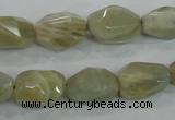 CMS133 15.5 inches 10*16mm faceted nugget moonstone gemstone beads