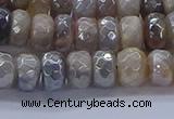 CMS1332 15.5 inches 5*8mm faceted rondelle AB-color grey moonstone beads