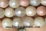 CMS1451 15.5 inches 6mm faceted round AB-color moonstone beads