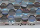 CMS1566 15.5 inches 6mm round matte synthetic moonstone beads