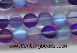 CMS1577 15.5 inches 8mm round matte synthetic moonstone beads