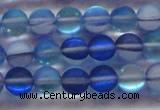 CMS1587 15.5 inches 8mm round matte synthetic moonstone beads