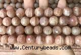 CMS1682 15.5 inches 14mm faceted round moonstone beads wholesale