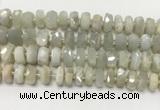 CMS1768 15.5 inches 6*10mm - 8*11mm faceted tyre moonstone beads