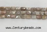 CMS1783 15.5 inches 10*14mm faceted rectangle AB-color moonstone beads