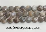 CMS1793 15.5 inches 18mm faceted coin AB-color moonstone beads