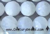 CMS1861 15.5 inches 8mm faceted round white moonstone gemstone beads